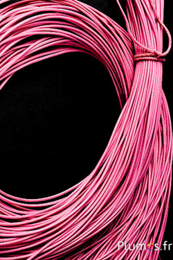 Lacet en cuir - épaisseur 2 mm - rose ancien